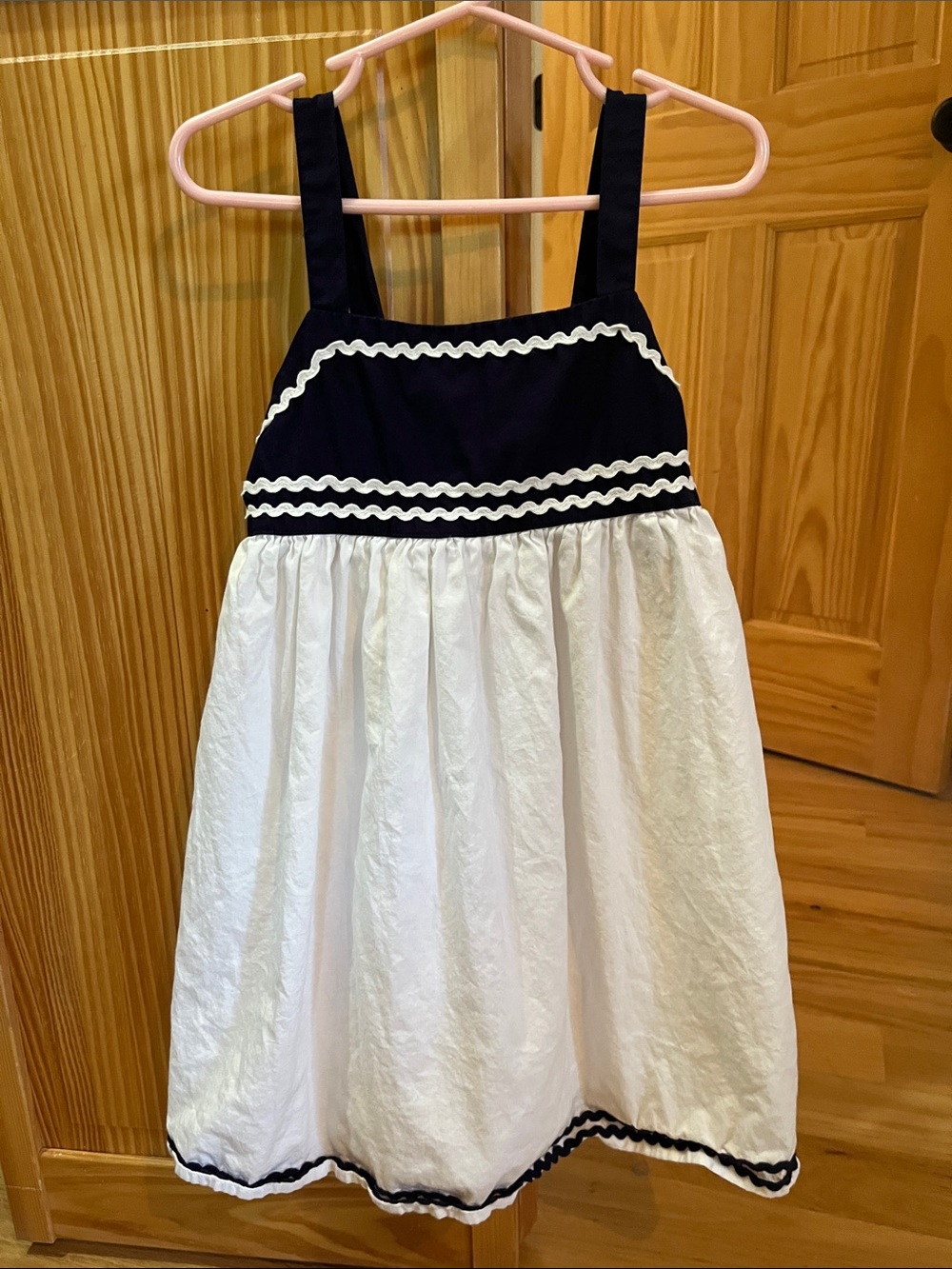Baby Gap size 5 Navy and White Ruffle-Trim Sundress